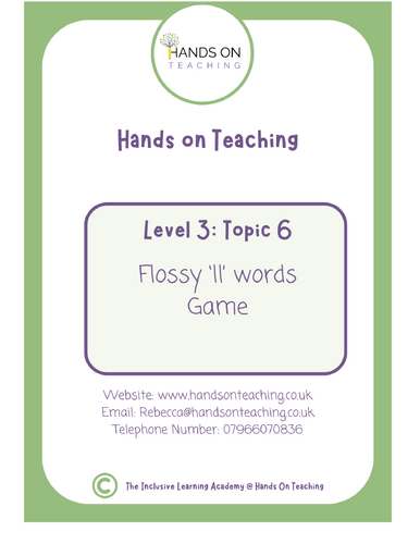 Topic 6 Flossy LL Words Game Hands on Teaching