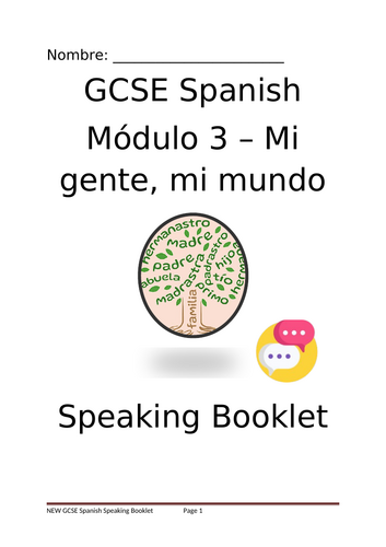 Spanish EDEXCEL 2024 Module 3 - Speaking Booklet