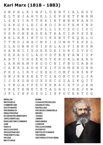 Karl Marx Word Search | Teaching Resources