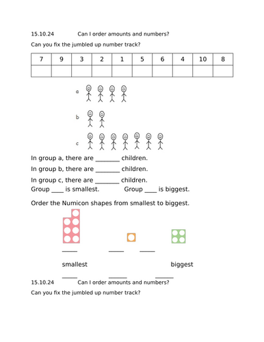 Year 1 Place Value unit ALL worksheets