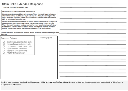 Stem Cells 'Evaluate' Extended Response