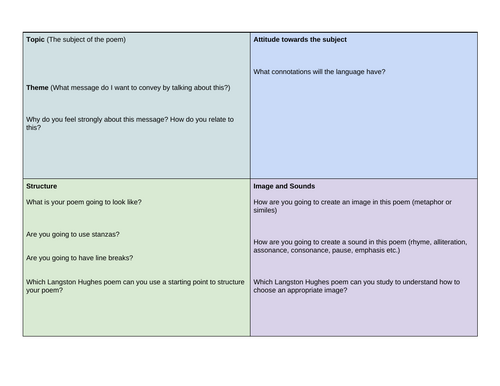 Poem Writing Scaffold