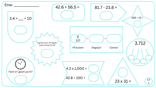 (BWNDEL) Profion Mathemateg Cam 5-8