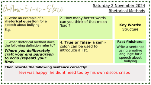 Speech Writing Practice Questions