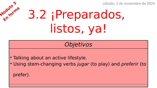 Viva 3 Rojo - Module 3.2 ¡Preparados, listos, ya!