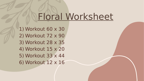 FLORAL WORKSHEET 11