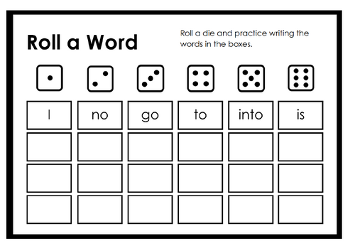 Roll and Write - Year 1 words