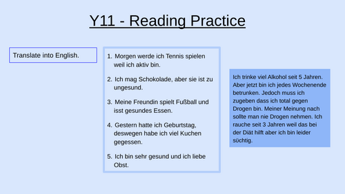 Y11 German Revision Pack