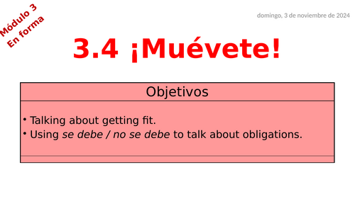 Viva 3 Rojo - Module 3.4 ¡Muevete!