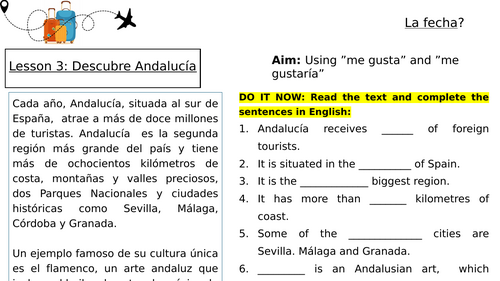 Module 2 Viajes - Descubre Andalucía Spanish GCSE new spec 2024