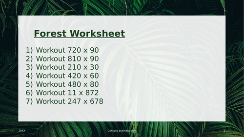 FOREST WORKSHEET 16