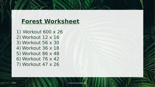 FOREST WORKSHEET 17