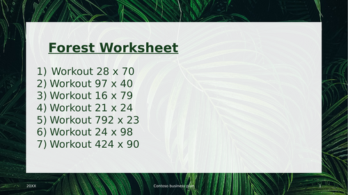 FOREST WORKSHEET 29