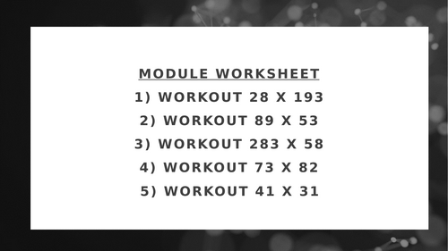 MODULE WORKSHEET 6