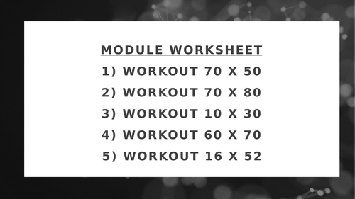 MODULE WORKSHEET 19