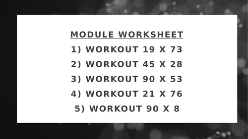 MODULE WORKSHEET 20