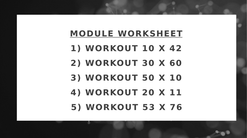 MODULE WORKSHEET 21