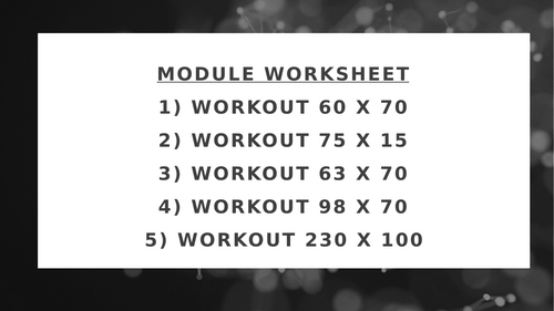 MODULE WORKSHEET 29