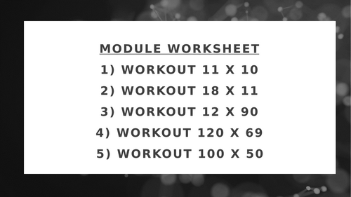 MODULE WORKSHEET 31