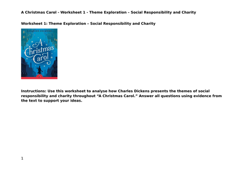 A Christmas Carol by Charles Dickens - GCSE Learning Pack