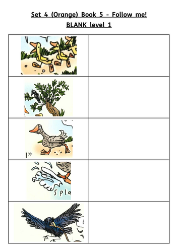 RWI Set 4 (Orange) Book 4 - Follow me resources