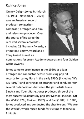 Quincy Jones Handout