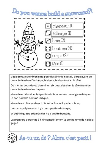 French snowman builder game