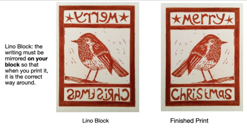 Lino Print Introduction: Christmas Theme