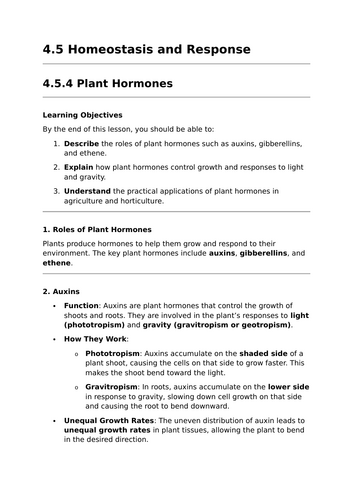 Plant Hormones - GCSE Biology Lesson