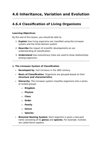 The Classification of Living Organisms - GCSE Biology Lesson | Teaching ...