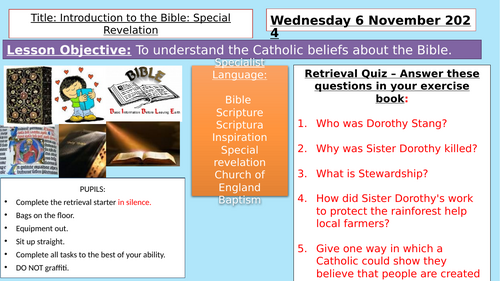 Y7: KS3 CATHOLIC RED: Prophecy and Promise - Introduction to the Bible and Special Revelation