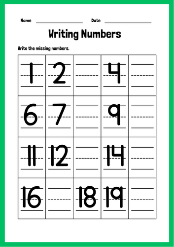 Missing Numbers Math Activity Worksheets for Kids