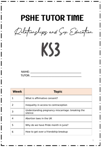 KS3- Guided Reading- Relationships and Sex Education