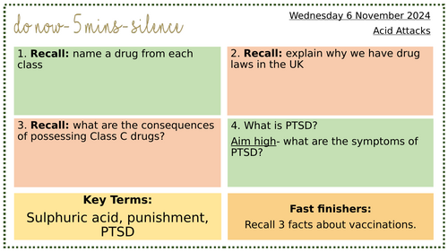 PSHE-KS3- Street Safety- Acid Attacks