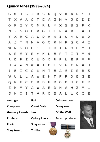 Quincy Jones Word Search