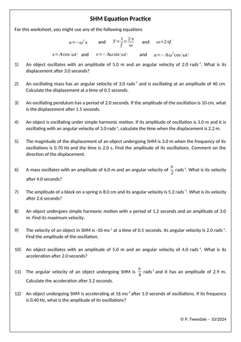 Simple Harmonic Motion Questions