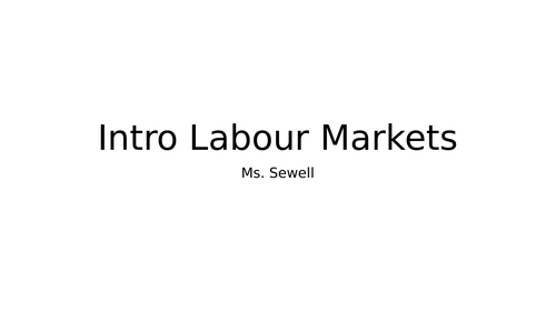 Labour Market PPT IGCSE Economics