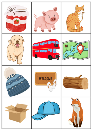 CVC Word Picture Set for Log Slices