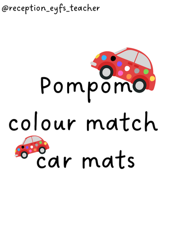 Car theme Colour Match PomPom Mats