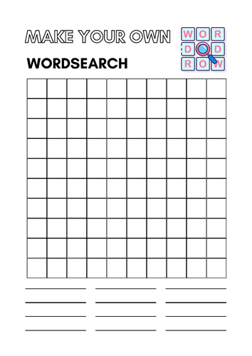 Make your own WordSearch