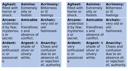 Short Stories - Developing Vocabulary