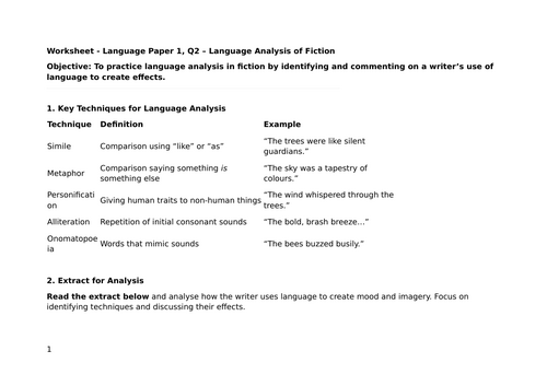 GCSE English - Exam Revision - An Inspector Calls, language analysis and unseen fiction/non-fiction.