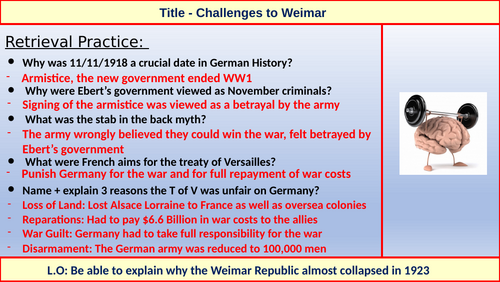 Nazi Germany  - Challenges to Weimar