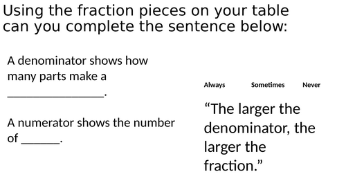 Mastery fraction lesson