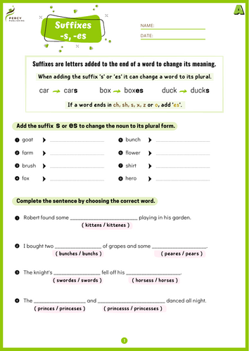 Suffixes for Ages 6-7