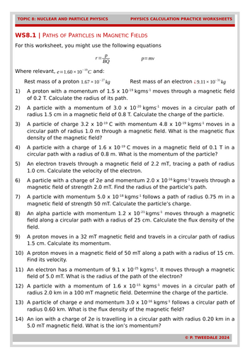 Particle Phys: Particle Paths Calculations