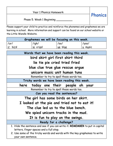 Phonics Worksheets -  Linked to Little Wandle - Autumn 2