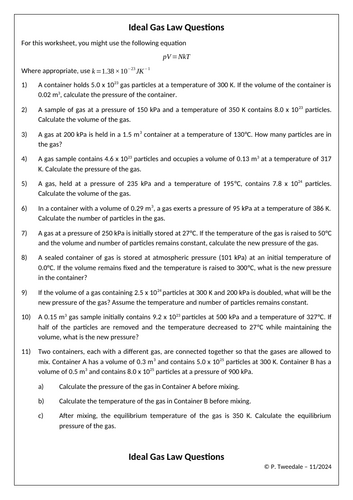 Ideal Gases (No Moles)