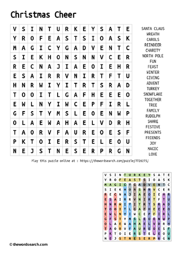 Christmas wordsearch