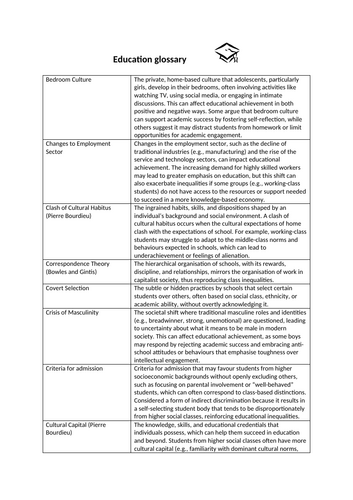 Education with theory and methods key terms - essential GCSE and A-level resource